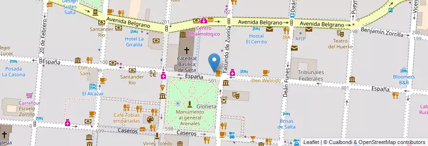 Mapa de ubicacion de Monaco en آرژانتین, Salta, Capital, Municipio De Salta, Salta.