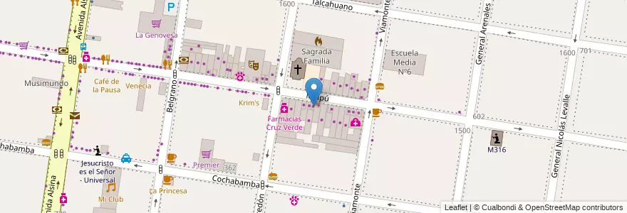 Mapa de ubicacion de Monalisa en 아르헨티나, 부에노스아이레스주, Partido De Lomas De Zamora, Banfield.