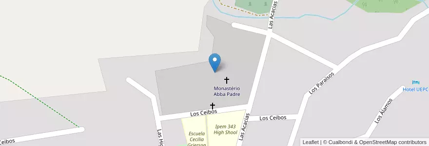 Mapa de ubicacion de Monastério Abba Padre en الأرجنتين, Córdoba, Departamento Punilla, Pedanía Dolores, Municipio De Los Cocos.