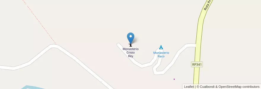 Mapa de ubicacion de Monasterio Cristo Rey en アルゼンチン, トゥクマン州, Departamento Tafí Viejo, Municipio De Raco.