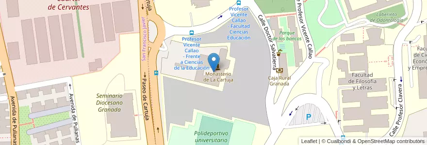 Mapa de ubicacion de Monasterio de la Cartuja en إسبانيا, أندلوسيا, غرناطة, Comarca De La Vega De Granada, Granada.