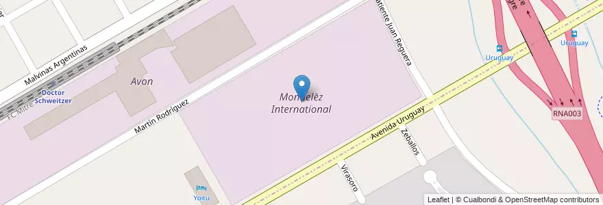Mapa de ubicacion de Mondelēz International en Argentina, Buenos Aires, Partido De San Fernando, Victoria.