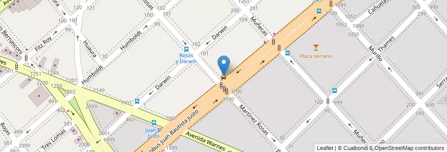 Mapa de ubicacion de Mondrian, Villa Crespo en 阿根廷, Ciudad Autónoma De Buenos Aires, 布宜诺斯艾利斯, Comuna 15.