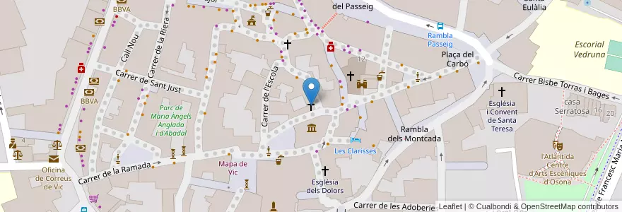 Mapa de ubicacion de Monestir de les Sagramentàries en اسپانیا, Catalunya, Barcelona, Osona, Vic.