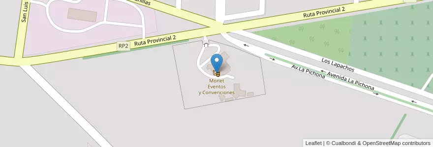 Mapa de ubicacion de Monet Eventos y Convenciones en آرژانتین, Córdoba, Departamento General San Martín, Pedanía Villa Nueva, Municipio De Villa Nueva, Villa Nueva.