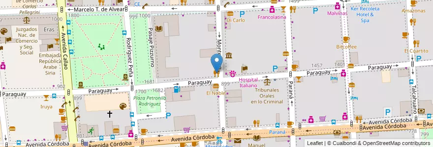 Mapa de ubicacion de Monet, Recoleta en アルゼンチン, Ciudad Autónoma De Buenos Aires, Comuna 2, Comuna 1, ブエノスアイレス.