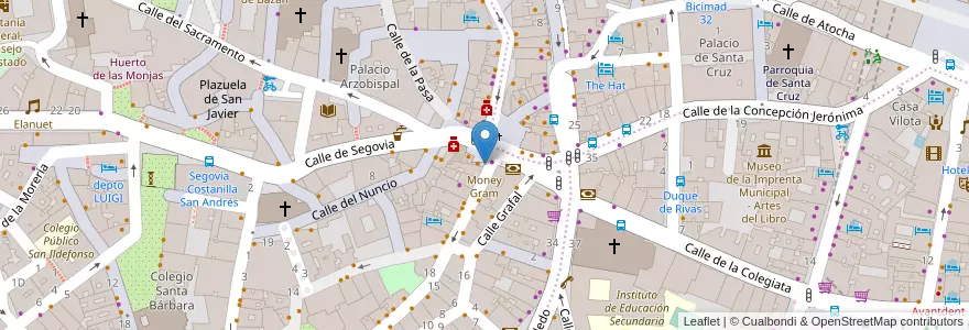 Mapa de ubicacion de Money Gram en Spanien, Autonome Gemeinschaft Madrid, Autonome Gemeinschaft Madrid, Área Metropolitana De Madrid Y Corredor Del Henares, Madrid.