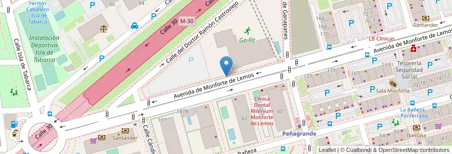 Mapa de ubicacion de MONFORTE DE LEMOS, AVENIDA, DE,184 en إسبانيا, منطقة مدريد, منطقة مدريد, Área Metropolitana De Madrid Y Corredor Del Henares, مدريد.
