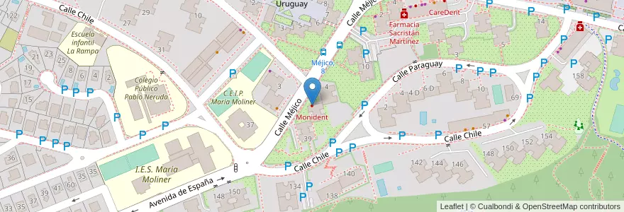 Mapa de ubicacion de Monident en إسبانيا, منطقة مدريد, منطقة مدريد, Área Metropolitana De Madrid Y Corredor Del Henares, Coslada.
