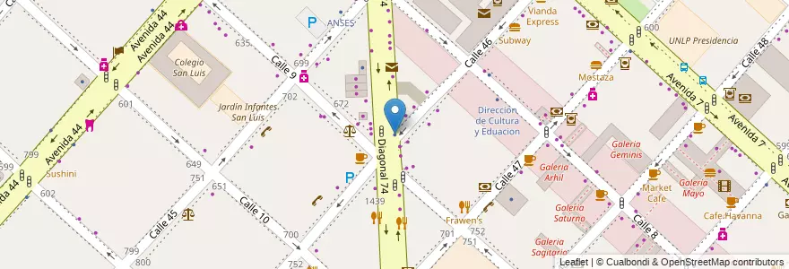 Mapa de ubicacion de Monitoreo Ciudadano, Casco Urbano en アルゼンチン, ブエノスアイレス州, Partido De La Plata, La Plata.