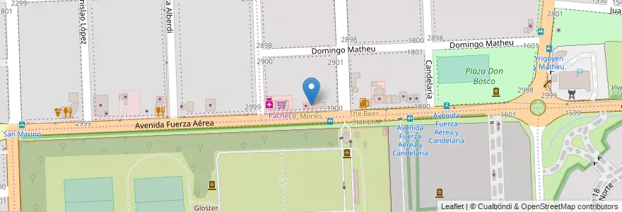 Mapa de ubicacion de Monks en 阿根廷, Santa Fe, Departamento Rosario, Municipio De Funes, Funes.