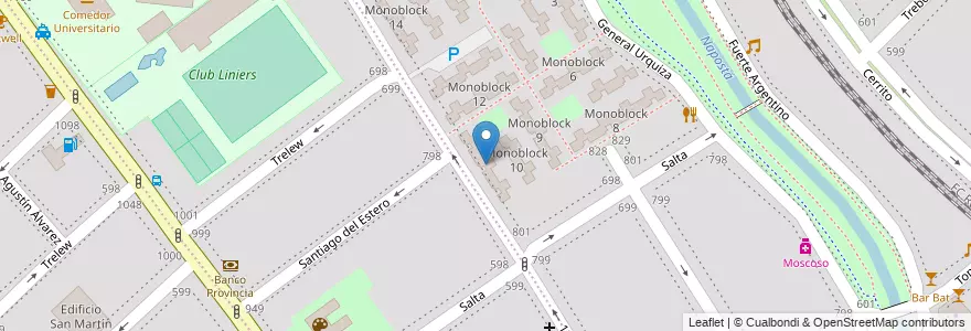 Mapa de ubicacion de Monoblock 11 en Argentinië, Buenos Aires, Partido De Bahía Blanca, Bahía Blanca.