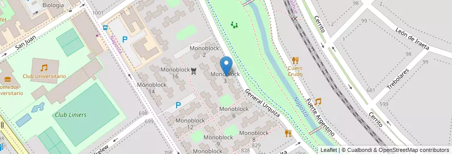Mapa de ubicacion de Monoblock 3 en Argentinië, Buenos Aires, Partido De Bahía Blanca, Bahía Blanca.