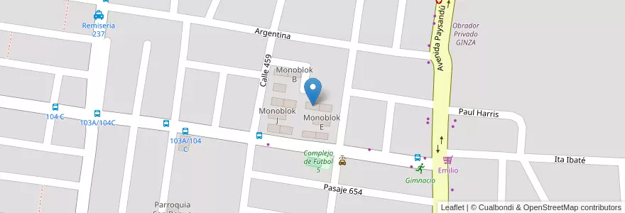 Mapa de ubicacion de Monoblok C en Arjantin, Corrientes, Departamento Capital, Corrientes, Corrientes.