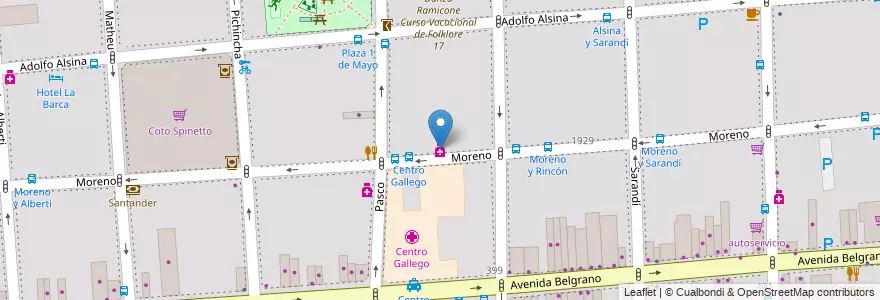 Mapa de ubicacion de Monroe Americana, Balvanera en Argentina, Ciudad Autónoma De Buenos Aires, Comuna 3, Buenos Aires.