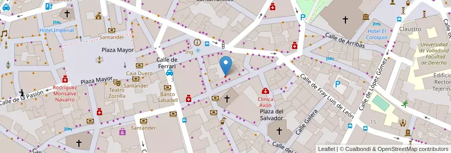 Mapa de ubicacion de Monsalve Menéndez en スペイン, カスティーリャ・イ・レオン州, Valladolid, Valladolid.
