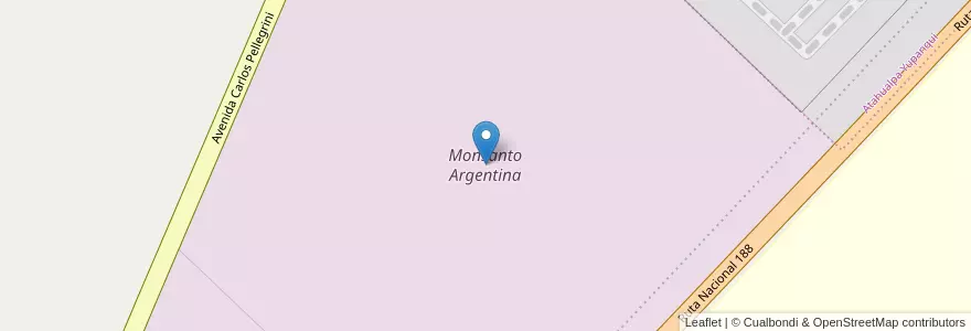 Mapa de ubicacion de Monsanto Argentina en 阿根廷, 布宜诺斯艾利斯省, Partido De Pergamino.