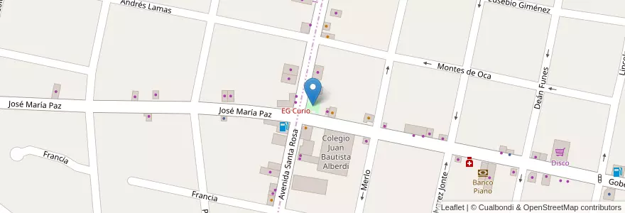 Mapa de ubicacion de Monseñor Juan Antonio Presas en Arjantin, Buenos Aires, Partido De Morón, Castelar.