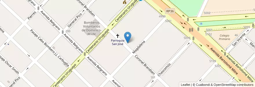 Mapa de ubicacion de Monseñor Ramon Castro en Arjantin, Buenos Aires, Partido De Avellaneda, Villa Domínico.