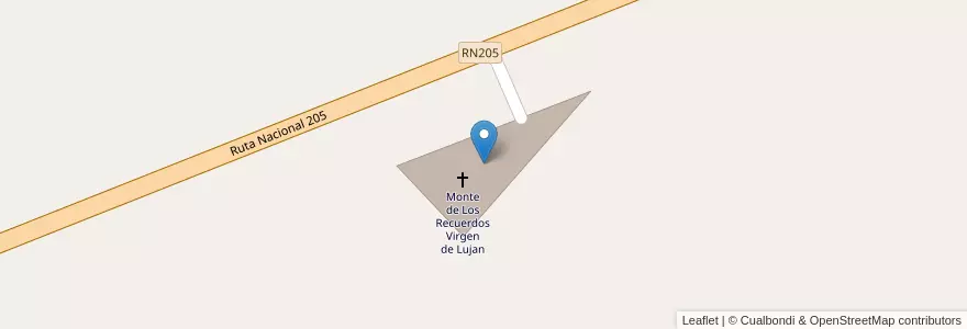 Mapa de ubicacion de Monte de Los Recuerdos Virgen de Lujan en 阿根廷, 布宜诺斯艾利斯省, Partido De Bolívar.