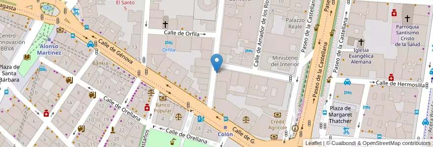 Mapa de ubicacion de MONTE ESQUINZA, CALLE, DEL,6 en اسپانیا, بخش خودمختار مادرید, بخش خودمختار مادرید, Área Metropolitana De Madrid Y Corredor Del Henares, مادرید.