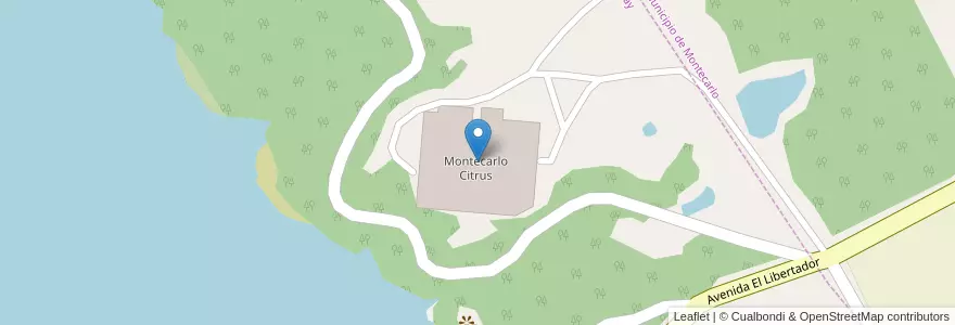 Mapa de ubicacion de Montecarlo Citrus en Misiones, Departamento Montecarlo, Municipio De Caraguatay.