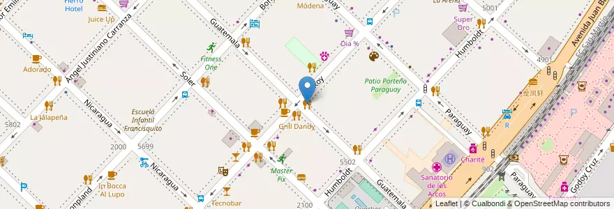 Mapa de ubicacion de Montego Bay resto-bar, Palermo en アルゼンチン, Ciudad Autónoma De Buenos Aires, ブエノスアイレス, Comuna 14.