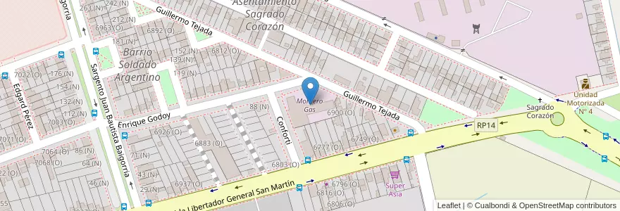 Mapa de ubicacion de Montero Gas en 아르헨티나, San Juan, 칠레, Rivadavia.