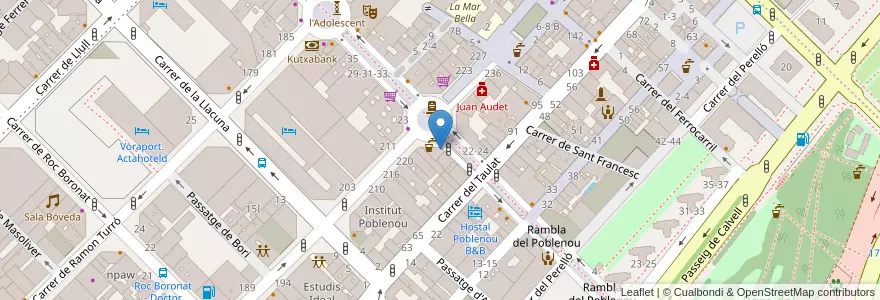 Mapa de ubicacion de Montse Villar Merchán en إسبانيا, كتالونيا, برشلونة, بارسلونس, Barcelona.
