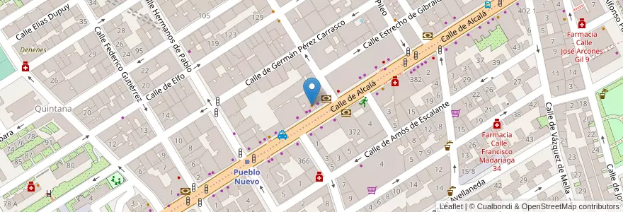Mapa de ubicacion de Monty's en スペイン, マドリード州, Comunidad De Madrid, Área Metropolitana De Madrid Y Corredor Del Henares, Madrid.