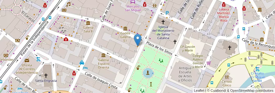 Mapa de ubicacion de Monumental en スペイン, アラゴン州, サラゴサ, Zaragoza, サラゴサ.