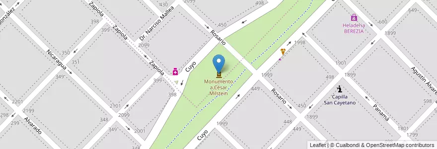 Mapa de ubicacion de Monumento a César Milstein en Argentina, Provincia Di Buenos Aires, Partido De Bahía Blanca, Bahía Blanca.