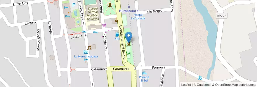 Mapa de ubicacion de Monumento a Evita en الأرجنتين, Jujuy, Departamento Humahuaca, Municipio De Humahuaca, Humahuaca.