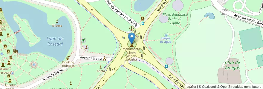 Mapa de ubicacion de Monumento a Justo José de Urquiza, Palermo en アルゼンチン, Ciudad Autónoma De Buenos Aires, ブエノスアイレス, Comuna 14.