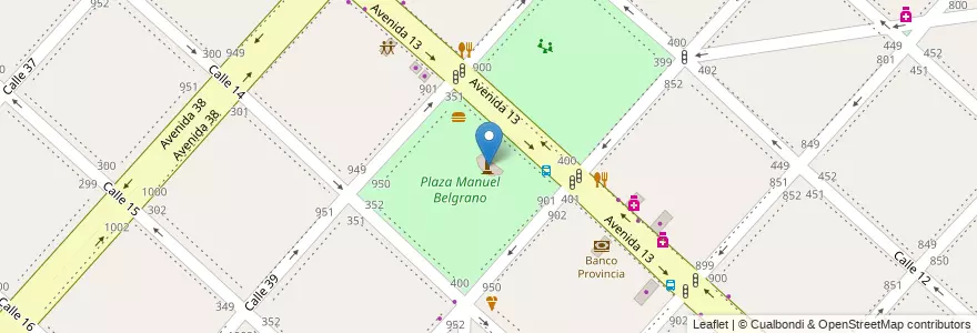 Mapa de ubicacion de Monumento a la Bandera de Belgrano, Casco Urbano en アルゼンチン, ブエノスアイレス州, Partido De La Plata, La Plata.