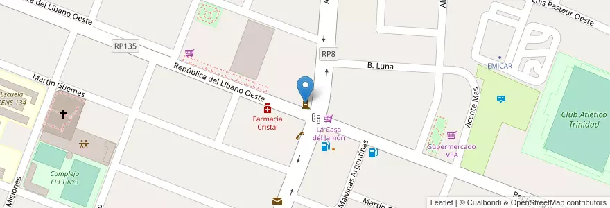 Mapa de ubicacion de Monumento al Cruce de los Andes en Arjantin, San Juan, Şili, Rawson.