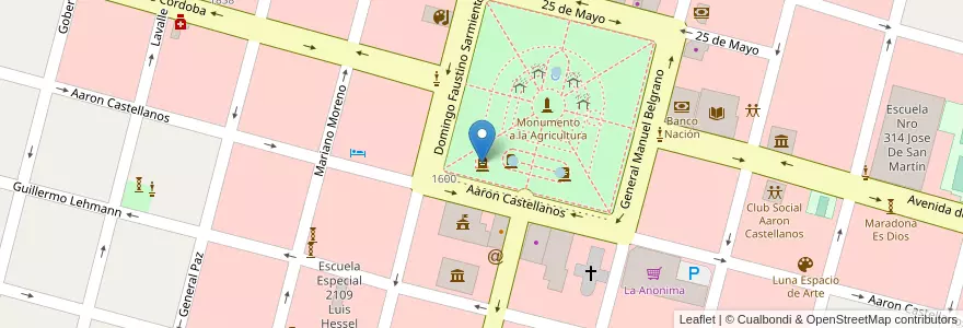 Mapa de ubicacion de Monumento al primer Consejo Municipal en アルゼンチン, サンタフェ州, Departamento Las Colonias, Municipio De Esperanza, Esperanza.
