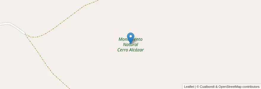 Mapa de ubicacion de Monumento Natural Cerro Alcázar en الأرجنتين, سان خوان, تشيلي, Calingasta.