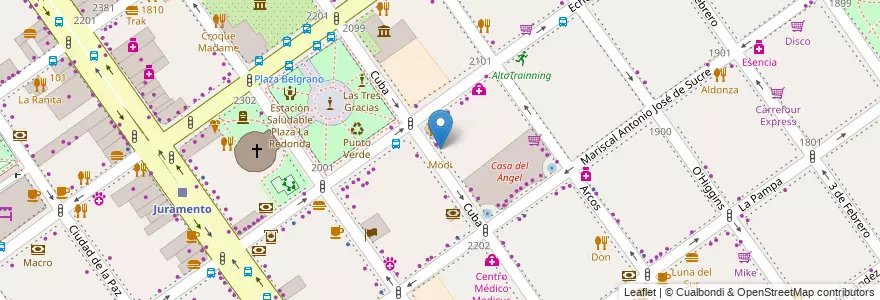 Mapa de ubicacion de Möoi, Belgrano en アルゼンチン, Ciudad Autónoma De Buenos Aires, ブエノスアイレス, Comuna 13.