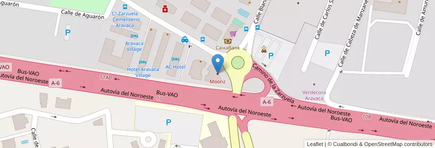 Mapa de ubicacion de Moonz en 西班牙, Comunidad De Madrid, Comunidad De Madrid, Área Metropolitana De Madrid Y Corredor Del Henares, Madrid.