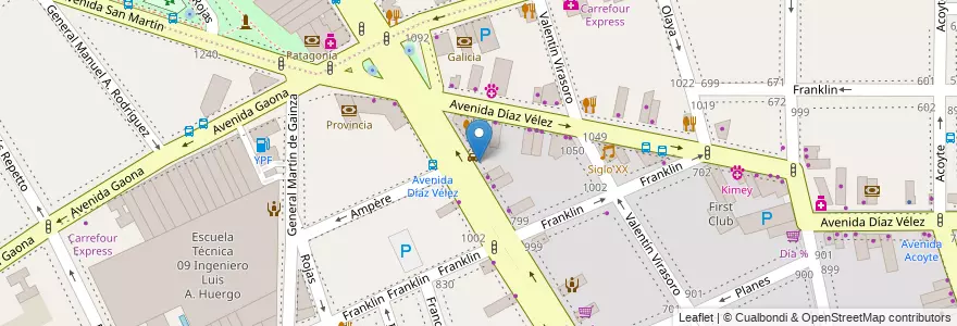 Mapa de ubicacion de Moqueua, Caballito en الأرجنتين, Ciudad Autónoma De Buenos Aires, Buenos Aires, Comuna 6.