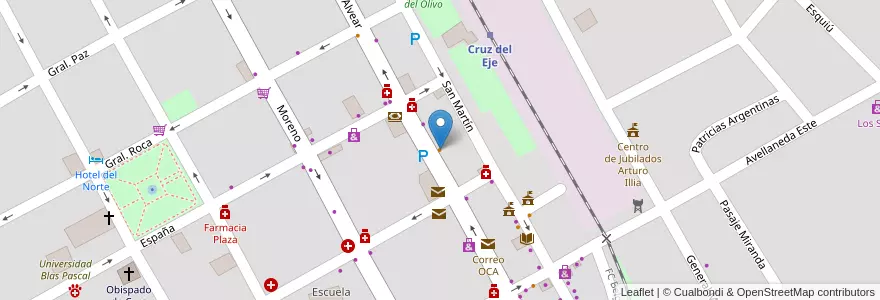 Mapa de ubicacion de "Mora" Café - Bar en الأرجنتين, Córdoba, Departamento Cruz Del Eje, Municipio De Cruz Del Eje, Pedanía Cruz Del Eje, Cruz Del Eje.