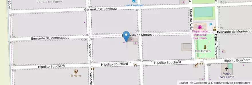 Mapa de ubicacion de Morales en アルゼンチン, サンタフェ州, Departamento Rosario, Municipio De Funes, Funes.