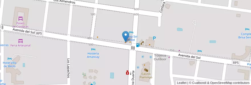 Mapa de ubicacion de Morango en Arjantin, San Luis, Junín, Municipio De Merlo, Villa De Merlo.
