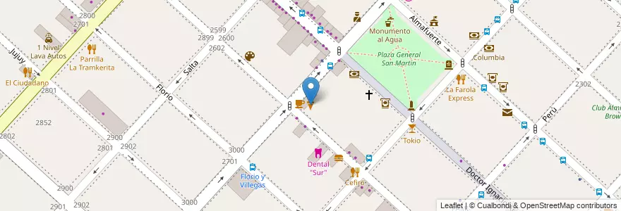 Mapa de ubicacion de Moratto en アルゼンチン, ブエノスアイレス州, Partido De La Matanza, San Justo.