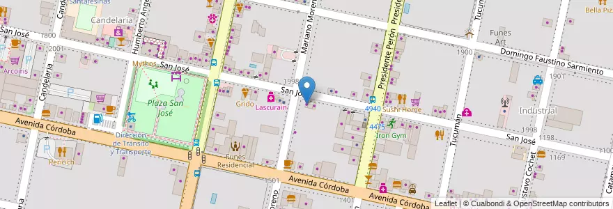 Mapa de ubicacion de Morena Blue en Argentinië, Santa Fe, Departamento Rosario, Municipio De Funes, Funes.