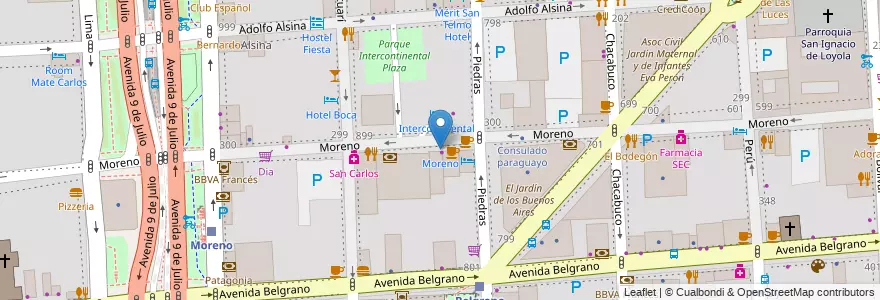 Mapa de ubicacion de Moreno, Montserrat en Argentine, Ciudad Autónoma De Buenos Aires, Comuna 1, Buenos Aires.