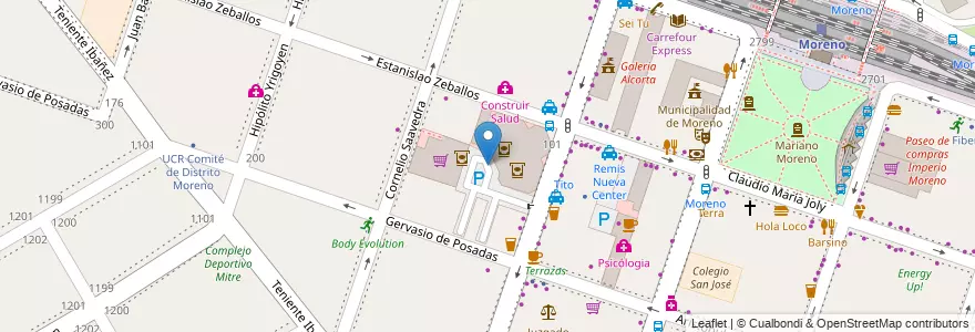 Mapa de ubicacion de Moreno Shopping Center en Argentina, Provincia Di Buenos Aires, Partido De Moreno, Moreno.