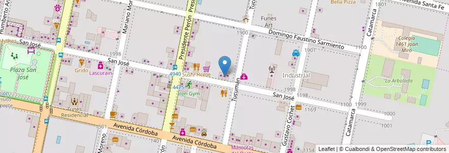 Mapa de ubicacion de Moresi Informática en Argentinien, Santa Fe, Departamento Rosario, Municipio De Funes, Funes.