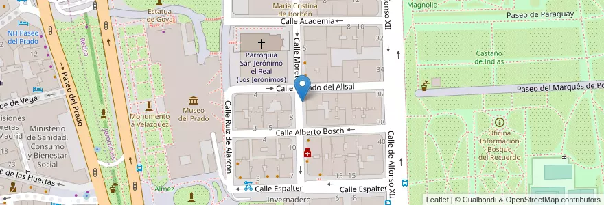 Mapa de ubicacion de MORETO, CALLE, DE,11 en اسپانیا, بخش خودمختار مادرید, بخش خودمختار مادرید, Área Metropolitana De Madrid Y Corredor Del Henares, مادرید.